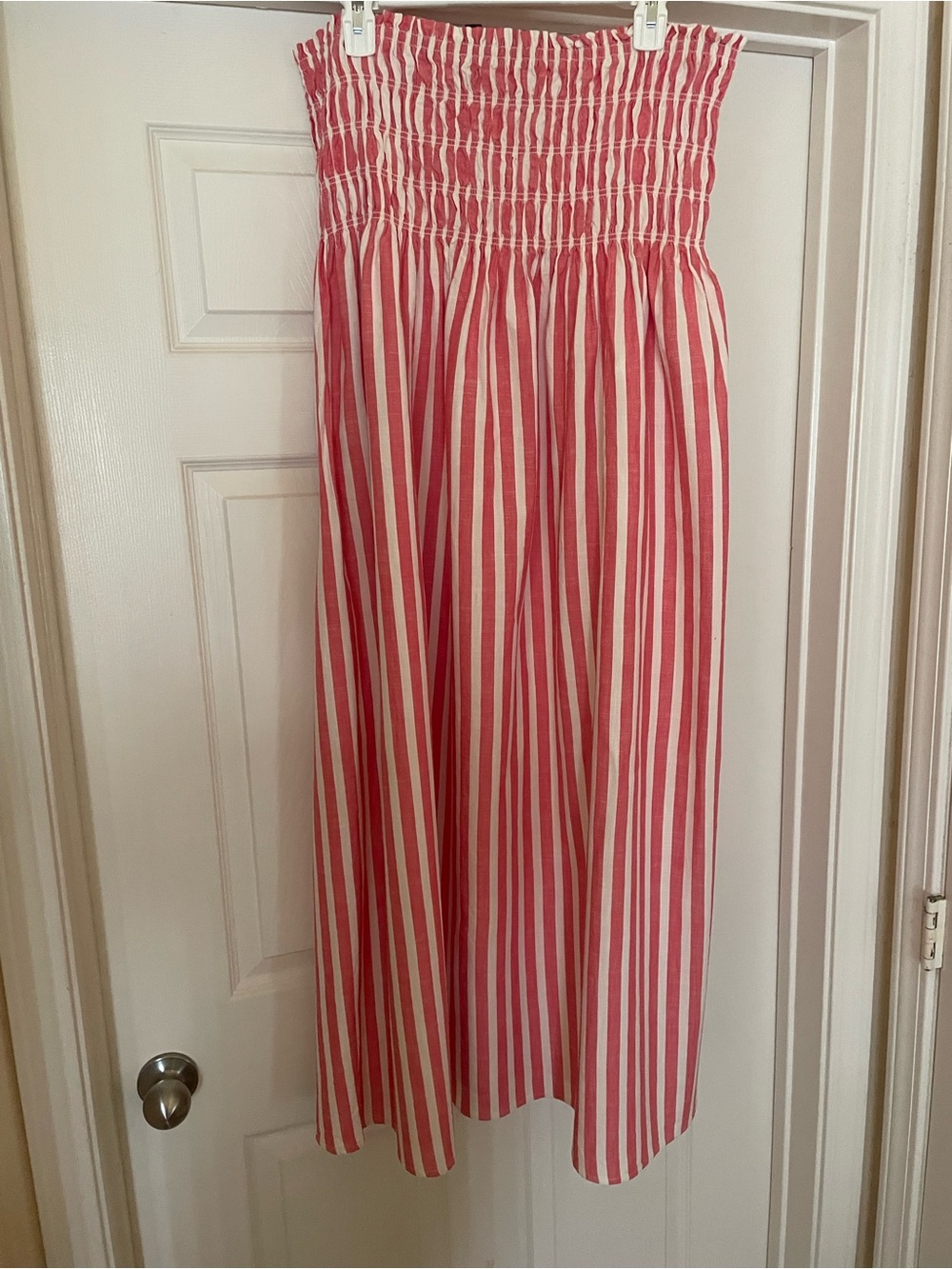 Coral Striped Strapless Target Dress